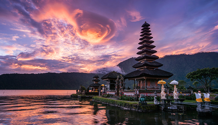 Pura Ulun Danu Bratan at Bali, Indonesia