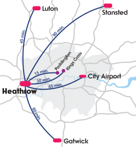 Plan d'accès aéroport d'Heathrow